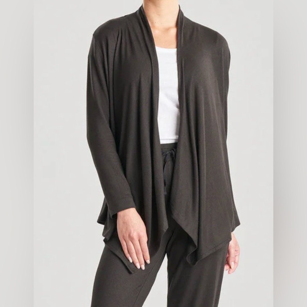 Natori Women Black Long Sleeve Cardigan Size XL